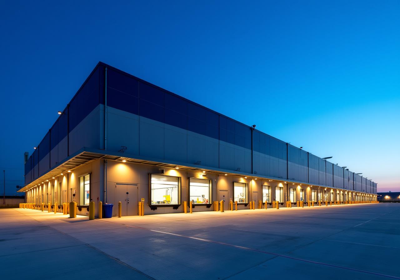 Modern freight warehouse facility at FYFD Distribution INC